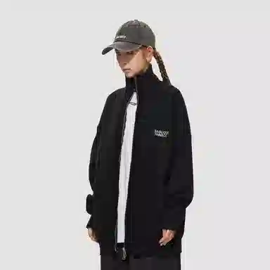 BABUGGE High Neck Zip Cardigan Grey