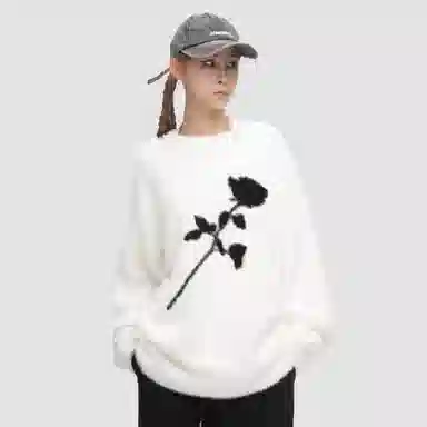 BABUGGE Rose Embroidered Sweater