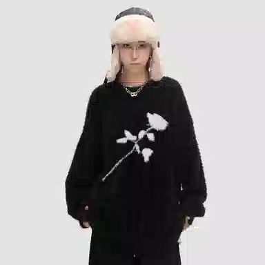 BABUGGE Rose Embroidered Sweater