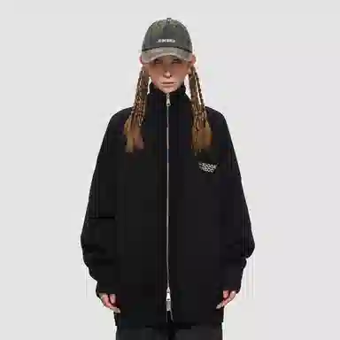 BABUGGE High Neck Zip Cardigan Grey