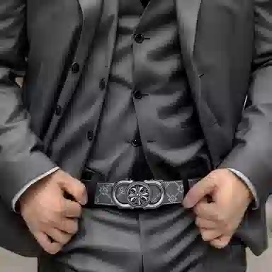 WilliamPOLO Classic Buckle Belt Gunmetal 3.5cm
