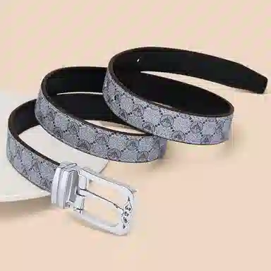 WilliamPOLO Silver Buckle Grey Belt