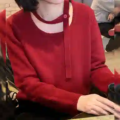 法儿家 飘带韩系毛衣打底衫针织衫 女款