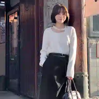 法儿家 飘带韩系毛衣打底衫针织衫 女款