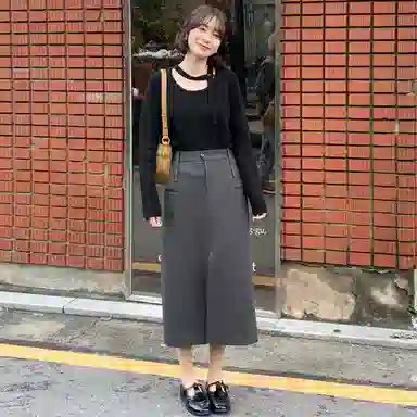 法儿家 飘带韩系毛衣打底衫针织衫 女款