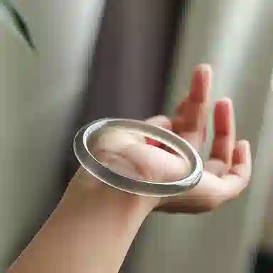 梨云暮雪 库里蓝新中式 国风国潮  圆条美人 招财转运 古风清冷感 旗袍汉服 远山黛 玉髓 玉石手镯 女款