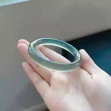 梨云暮雪 库里蓝新中式 国风国潮  圆条美人 招财转运 古风清冷感 旗袍汉服 远山黛 玉髓 玉石手镯 女款