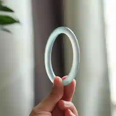 梨云暮雪 库里蓝新中式 国风国潮  圆条美人 招财转运 古风清冷感 旗袍汉服 远山黛 玉髓 玉石手镯 女款