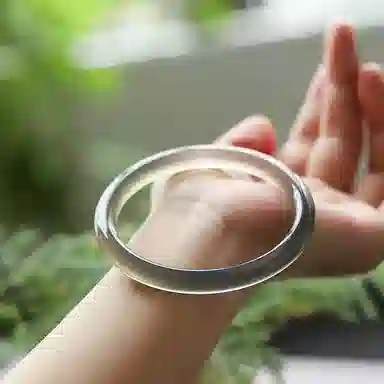 梨云暮雪 库里蓝新中式 国风国潮  圆条美人 招财转运 古风清冷感 旗袍汉服 远山黛 玉髓 玉石手镯 女款