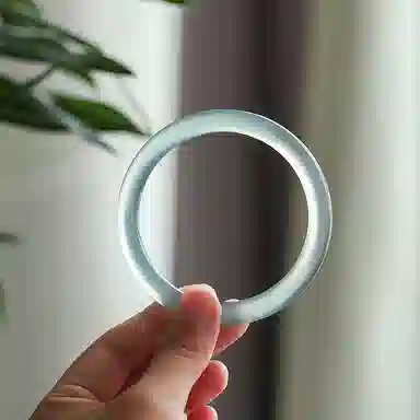 梨云暮雪 库里蓝新中式 国风国潮  圆条美人 招财转运 古风清冷感 旗袍汉服 远山黛 玉髓 玉石手镯 女款