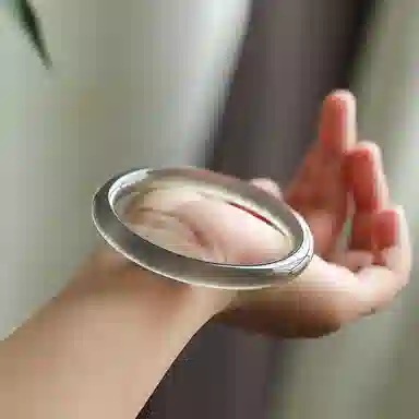 梨云暮雪 库里蓝新中式 国风国潮  圆条美人 招财转运 古风清冷感 旗袍汉服 远山黛 玉髓 玉石手镯 女款