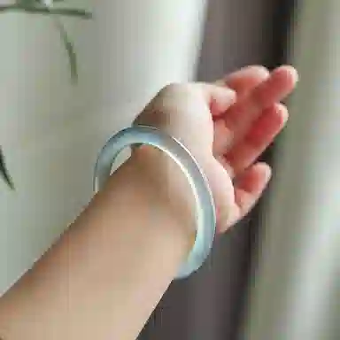 梨云暮雪 库里蓝新中式 国风国潮  圆条美人 招财转运 古风清冷感 旗袍汉服 远山黛 玉髓 玉石手镯 女款