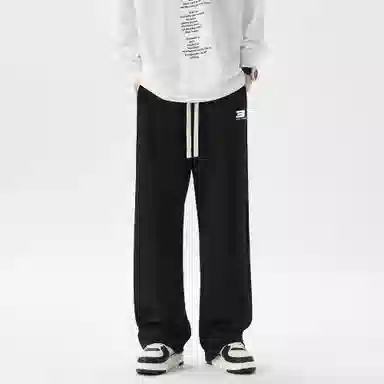 快鱼 户外纯色日常基础款直筒宽松垂感休闲透气吸汗舒适百搭针织运动裤 男女同款