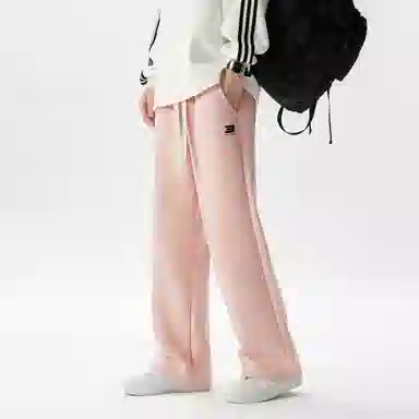 快鱼 户外纯色日常基础款直筒宽松垂感休闲透气吸汗舒适百搭针织运动裤 男女同款