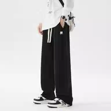 快鱼 户外纯色日常基础款直筒宽松垂感休闲透气吸汗舒适百搭针织运动裤 男女同款