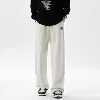 快鱼 户外纯色日常基础款直筒宽松垂感休闲透气吸汗舒适百搭针织运动裤 男女同款