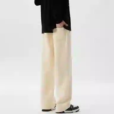 快鱼 户外纯色日常基础款直筒宽松垂感休闲透气吸汗舒适百搭针织运动裤 男女同款