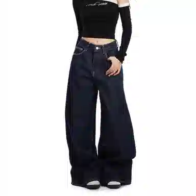 APEA Wide Leg Jeans Deep Blue