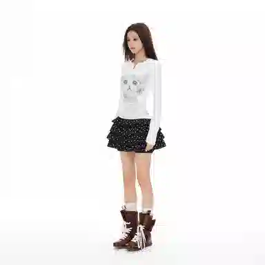 APEA Cat Print Henley Top