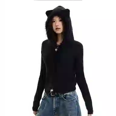 APEA Bear Ear Hoodie Cardigan