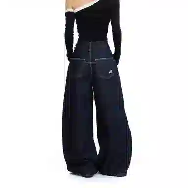 APEA Wide Leg Jeans Deep Blue