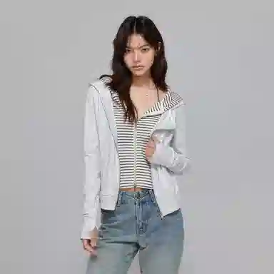 APEA Two-Tone Striped Hoodie