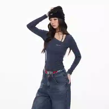 APEA Striped Knit Top