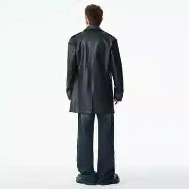 巴塞罗那足球俱乐部 美式高级痞帅胸针可拆卸英伦风宽松质感时尚百搭休闲皮衣 男女同款