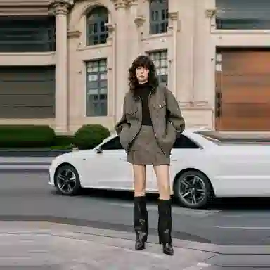 ELLE Vintage Cropped Jacket Deep Brown