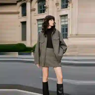 ELLE Vintage Cropped Jacket Deep Brown