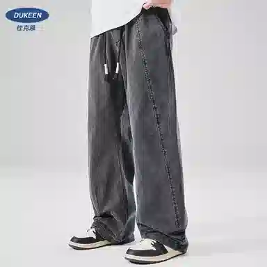 杜克恩 美式重磅宽松弯刀工装裤 男款