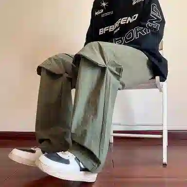 杜克恩 防泼水直筒纯色休闲裤 男款