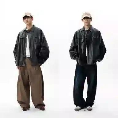 ROARINGWILD Logo Embroidered Windbreaker Jacket Black