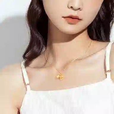 中国黄金 珍·尚银 幸福铃兰项链 小众高级感可调节 时尚简约 足金 按克计价 黄金吊坠 女款 女神 母亲礼物礼盒