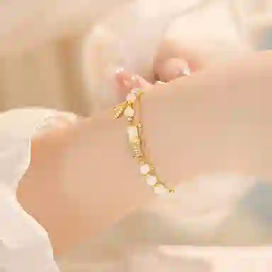 中国黄金 珍·尚银 新中式国潮  竹节节节高升 轻奢小众设计 有你竹够 和田玉 手链 女款 青玉 礼盒