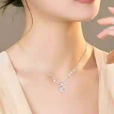 中国黄金 珍·尚银 运转钱袋 岁岁如意 新中式 国潮古风 小众轻奢设计 玉髓 项链 女款