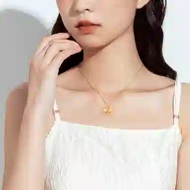 中国黄金 珍·尚银 幸福铃兰项链 小众高级感可调节 时尚简约 足金 按克计价 黄金吊坠 女款 女神 母亲礼物礼盒