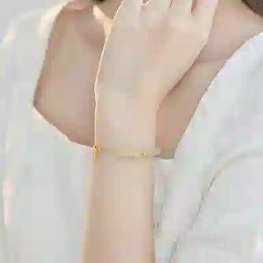 中国黄金 珍·尚银 新中式国潮  竹节节节高升 轻奢小众设计 有你竹够 和田玉 手链 女款 青玉 礼盒