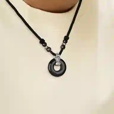 【足银999|招财貔貅】 珍·尚银 中国黄金 新中式八方来财转运珠平安扣吊坠 轻奢小众百搭高级感#好运 礼盒装生日 玉髓 项链 男女同款情侣款