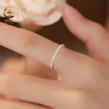 【999足银可刻字】 珍·尚银 中国黄金 三生三世古法素圈对戒 经典百搭 简约精致 钟爱久久 小众轻奢礼盒 纯银 戒指 男女同款情侣款