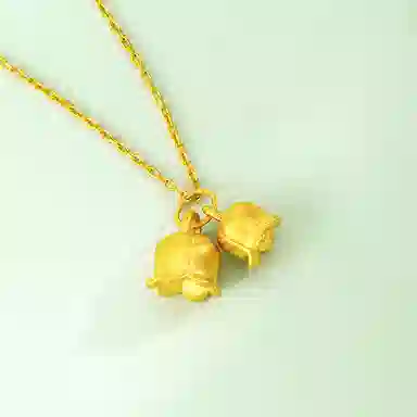 中国黄金 珍·尚银 幸福铃兰项链 小众高级感可调节 时尚简约 足金 按克计价 黄金吊坠 女款 女神 母亲礼物礼盒