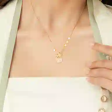 中国黄金 珍·尚银 运转钱袋 岁岁如意 新中式 国潮古风 小众轻奢设计 玉髓 项链 女款