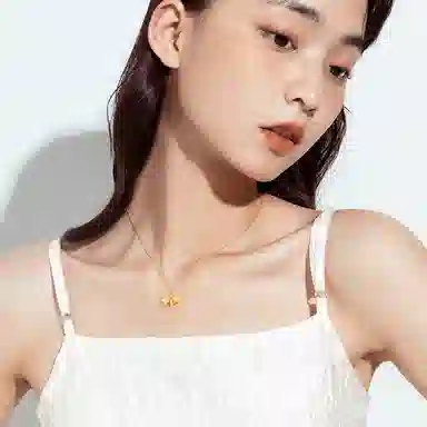 中国黄金 珍·尚银 幸福铃兰项链 小众高级感可调节 时尚简约 足金 按克计价 黄金吊坠 女款 女神 母亲礼物礼盒