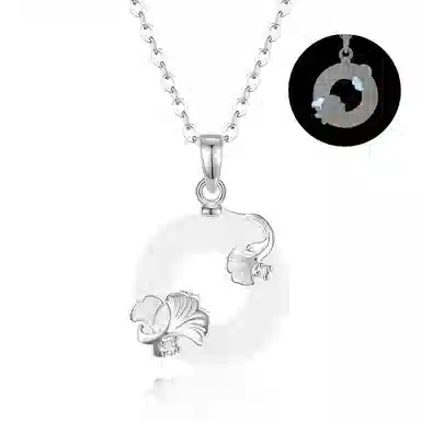 【三生有杏|999足银|夜光】 银千惠 新中式小杏运平安扣国风纯银小确杏闪锆锁骨链 简约轻奢平安纳福招财转运事业学业顺利 玉髓 项链 女款