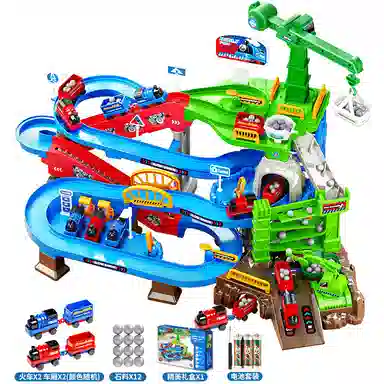 贝杰斯 矿场汽车轨道 闯关大冒险 电动工程 早教益智玩具
