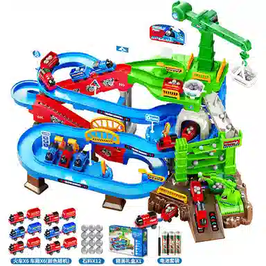 贝杰斯 矿场汽车轨道 闯关大冒险 电动工程 早教益智玩具