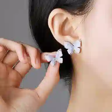 CAROMAY Sea Salt Ice Crystal Series Earrings Silver