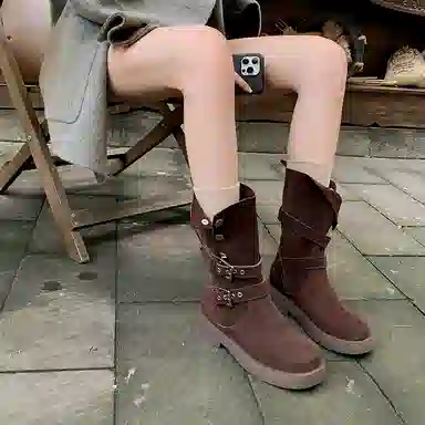 牛反绒 英伦复古时尚舒适百搭 短靴 女款