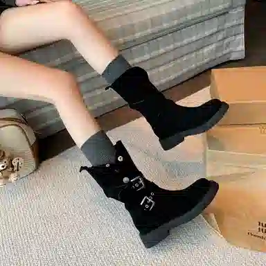 牛反绒 英伦复古时尚舒适百搭 短靴 女款