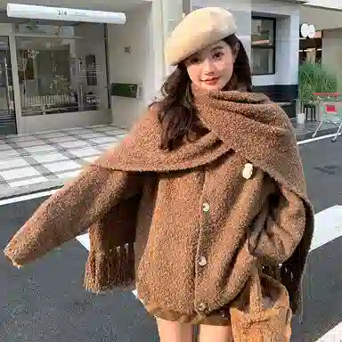 东鲸岁时记 学院风宽松韩系穿搭针织衫格纹气质半身裙裙装套装 女款